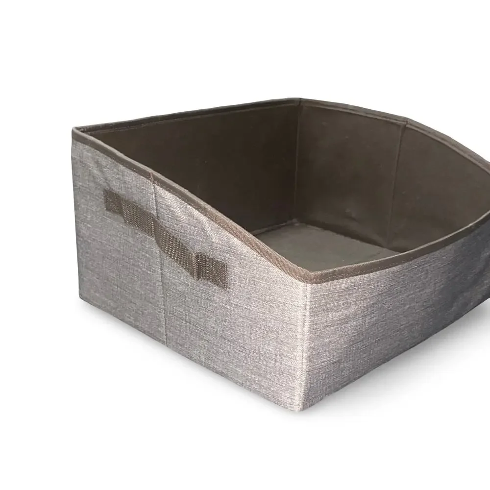 Thirty One Your Way Display Bin Grey Crosshatch Storage Organizer Collapsible